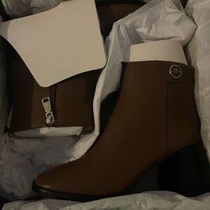 Coach Brown Ankle Booties with Zipper